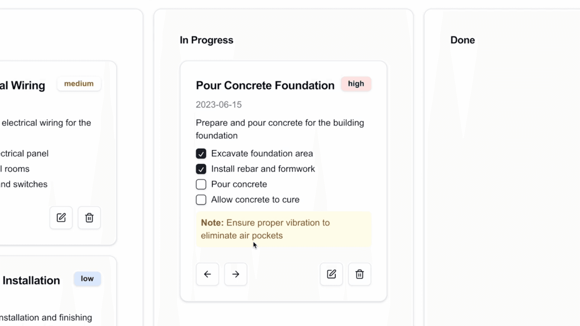 Kanban Task Card Details