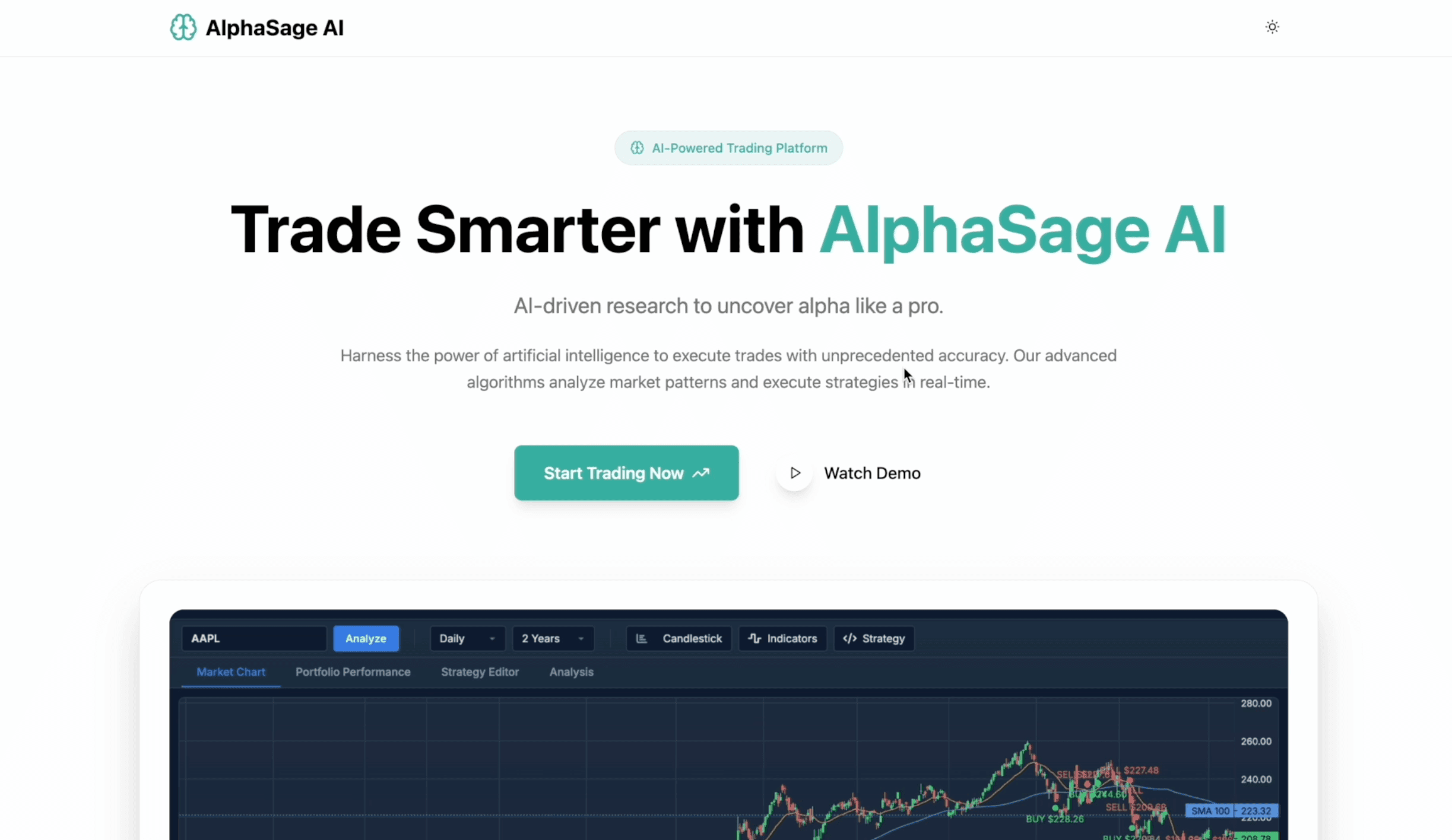 AlphaSage AI — Trading & Investment Platform Banner