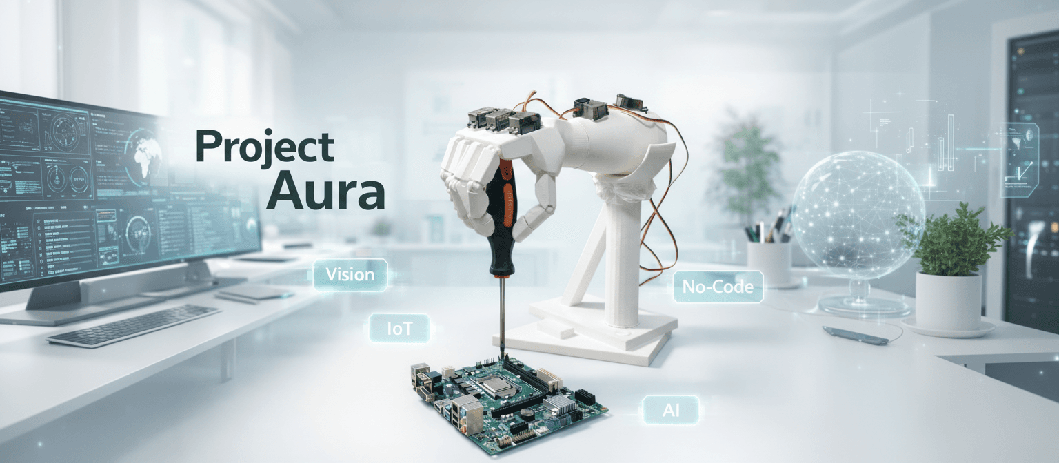 AURA — Vision-Controlled IoT-Enabled Robotic Arm Banner